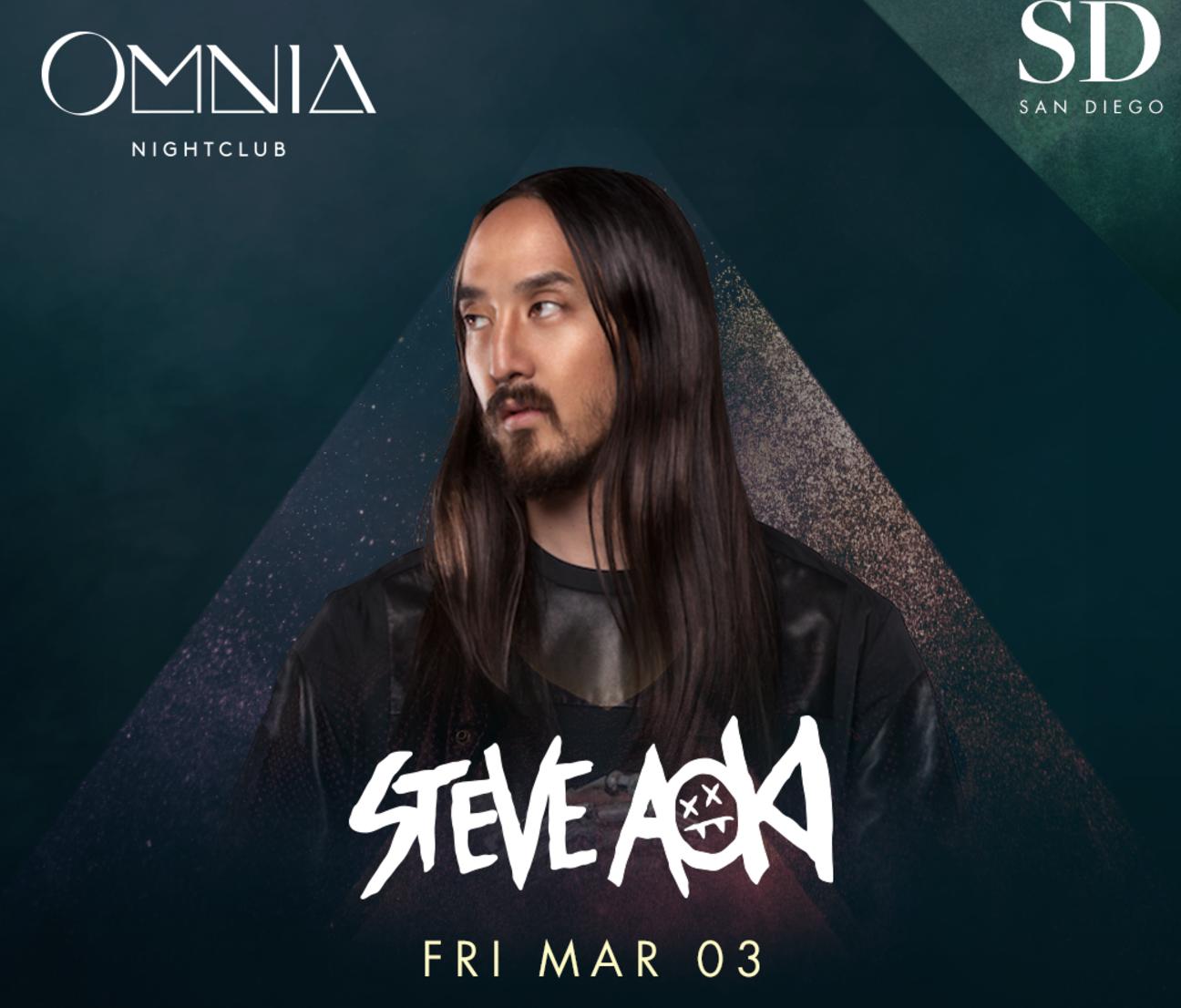 Steve Aoki @ Omnia San Diego (03-03-2017) (San Diego, CA) | Tickets