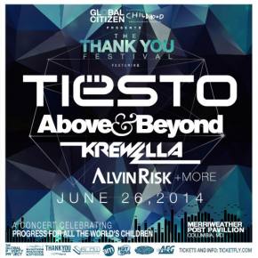 Tiesto, Above & Beyond, Krewella to headline Thank You Festival - June 26 - Columbia, MD Preview