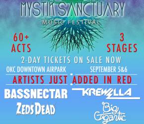 Manic Focus, Crizzly join Bassnectar, Big Gigantic, ZEDS DEAD at Mystik Sanctuary (Oklahoma City, OK - Sept 5-6) Preview