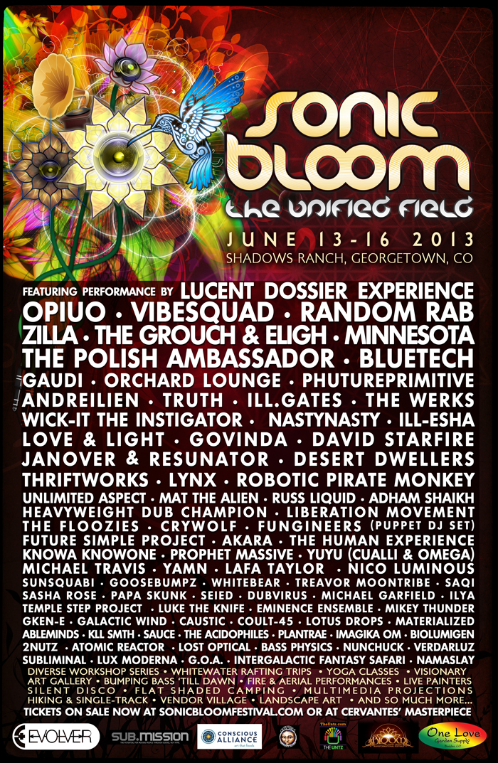 Sonic Bloom 2013 3rd Wave Lineup